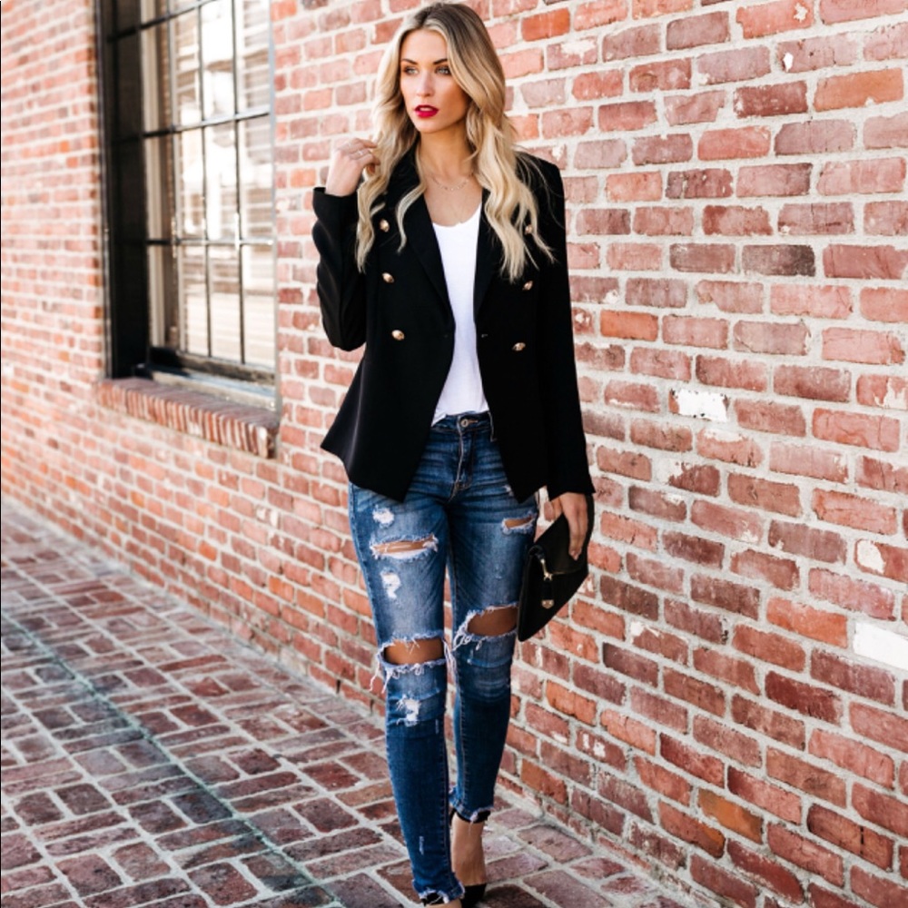 Zara Blazer with Gold Accents